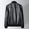 Futing Men's Genuine Sheepskin Baseball Collar Leather Jacket