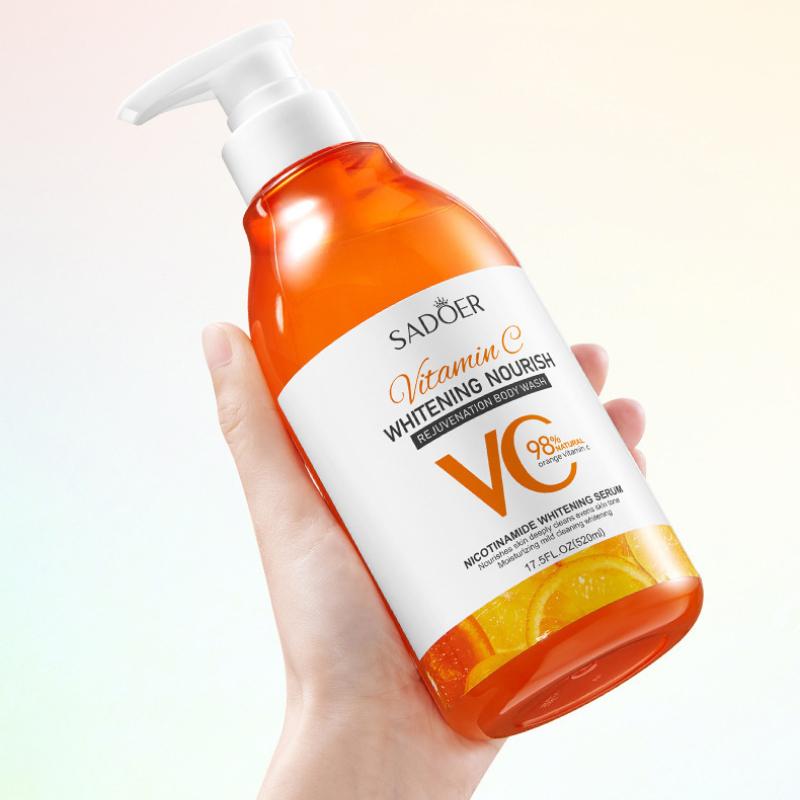 Vitamin C Body Wash 520g SADOER Whitening Moisturizing Cleansing Body Wash