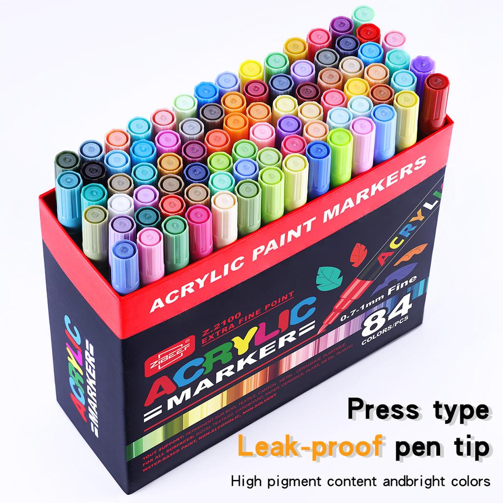 36-168 Colors Acrylic Paint Pen Markers Acrylic 0.7mm Tip Paint Markers Set for Wood Rock Painting Canvas Gift DIY Crafts Art