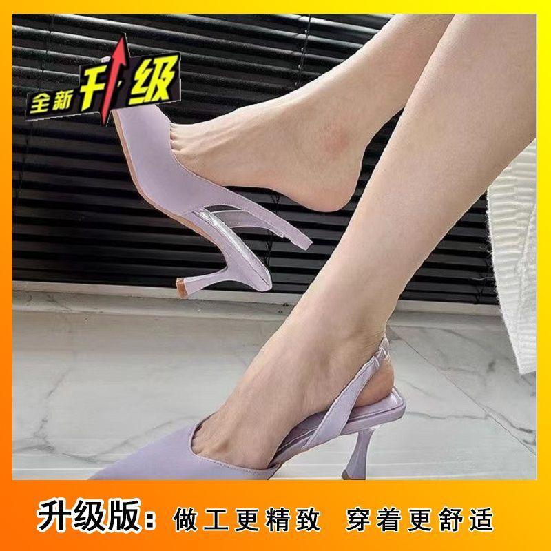 Pointed Thin Heels Single Shoes Niche Design Temperament High Heels Women's 2025 New Simple Bag Head Sandals Versatile