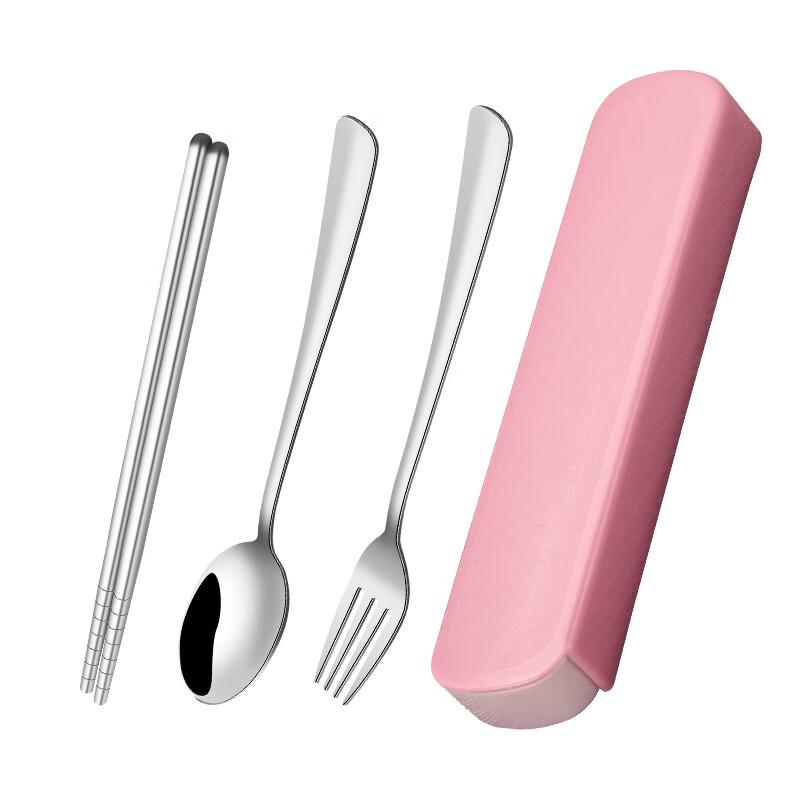 WJ Portable Outdoor Stainless Steel Cutlery Set 3-piece Spoon, Fork & Chopsticks