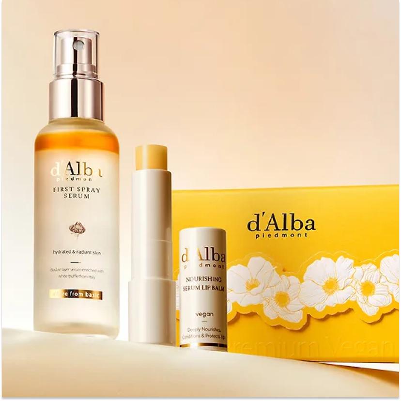 d'Alba (Set) Piedmont Italian White Truffle First Spray Serum 50ml + Lip Balm