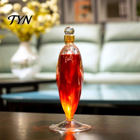 Unique Heart Design Barware Shaped Wine Bottle with Airtight Stopper, Elegant Crystal Texture Liquor Decorative Glass Decanter, 500ml/1000ml