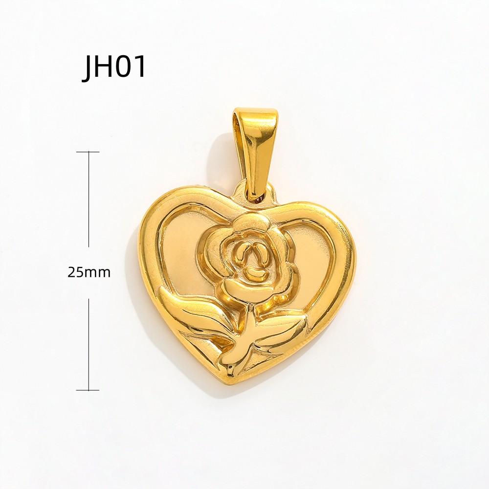 Trendy 18k PVD Gold Plated Stainless Steel Single Charm Pendant Heart Key Flower Star Design for Fashion Jewelry Necklaces