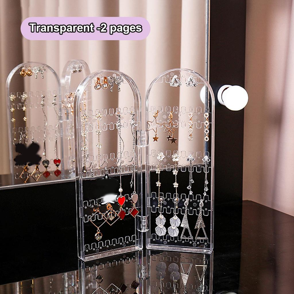 1pc Foldable Plastic Earring Stand, Transparent Earring Display Stand, Jewelry Storage Hanger, Women's Jewelry Storage Box