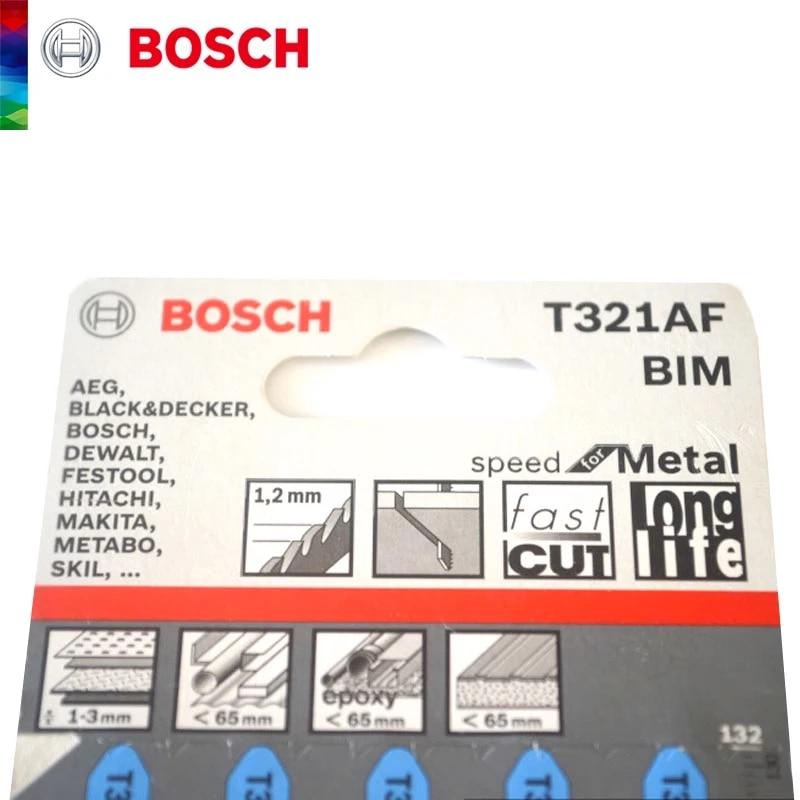 Bosch T321AF Lama per Seghetto Alternativo per Taglio Metallo 5 pz Lame Taglio Rapido per Lamiere Taglio Lavorazione Legno