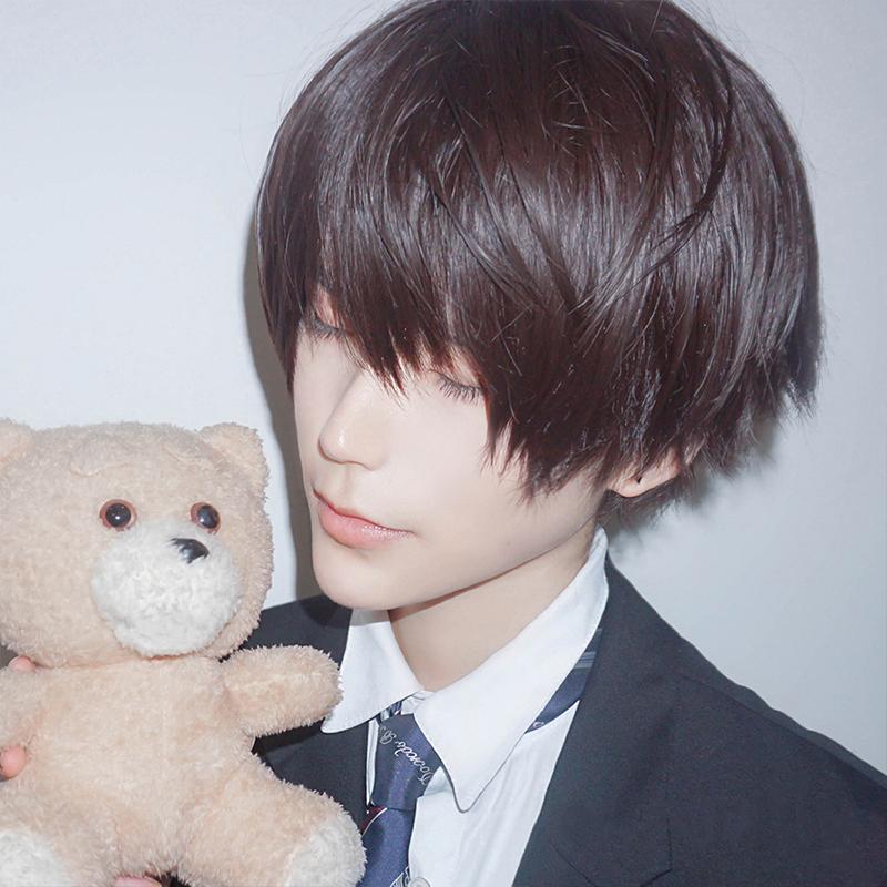 Men Anime Cosplay Wig Male Short Straight Costume Synthetic Hair Cause Wigs Heat Resistant Synthetic Scalp Hair