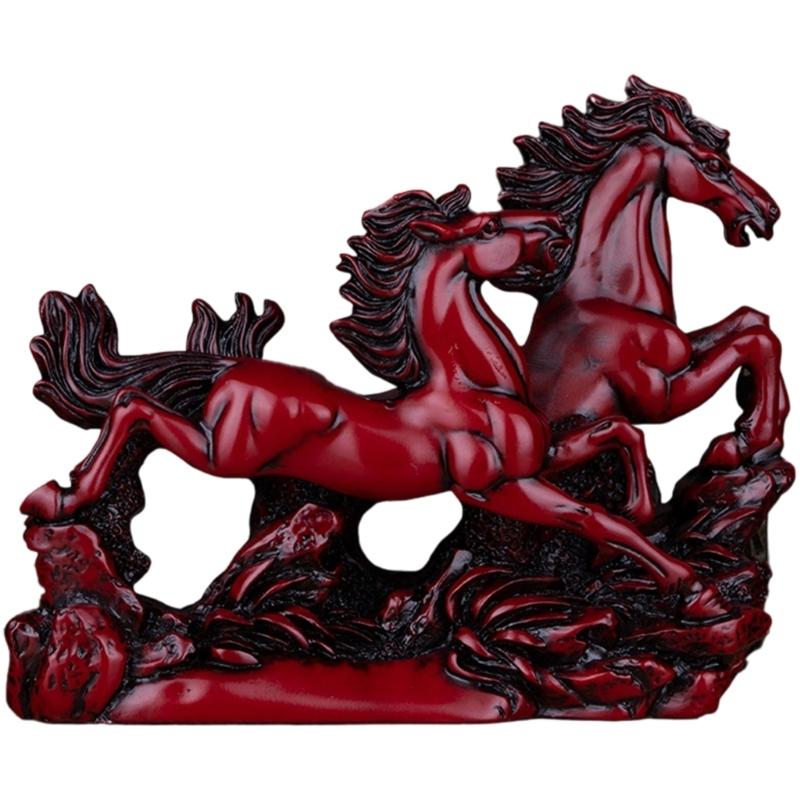 Two Galloping Running Horses Statue Sculpture Animal Statue Collectibles Figurines fengshui Ornament Home Decors