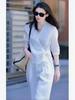 Women's 2025 Summer Fashion: Literary V-Neck Shirt & High-Waisted Wide-Leg Pants Set
