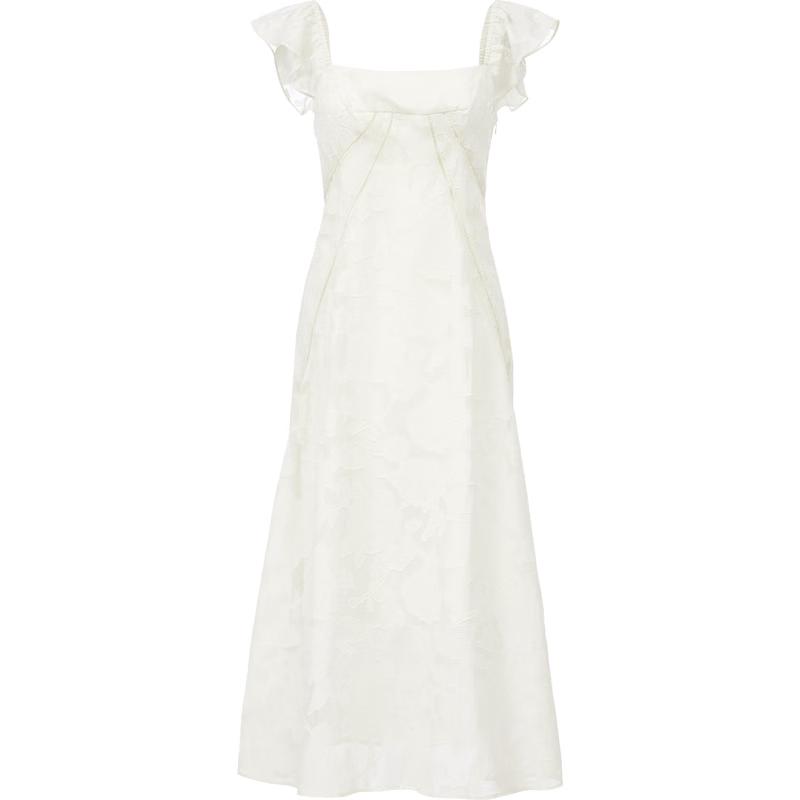 VEROMODA Hollow Jacquard A-Line Midi Dress S