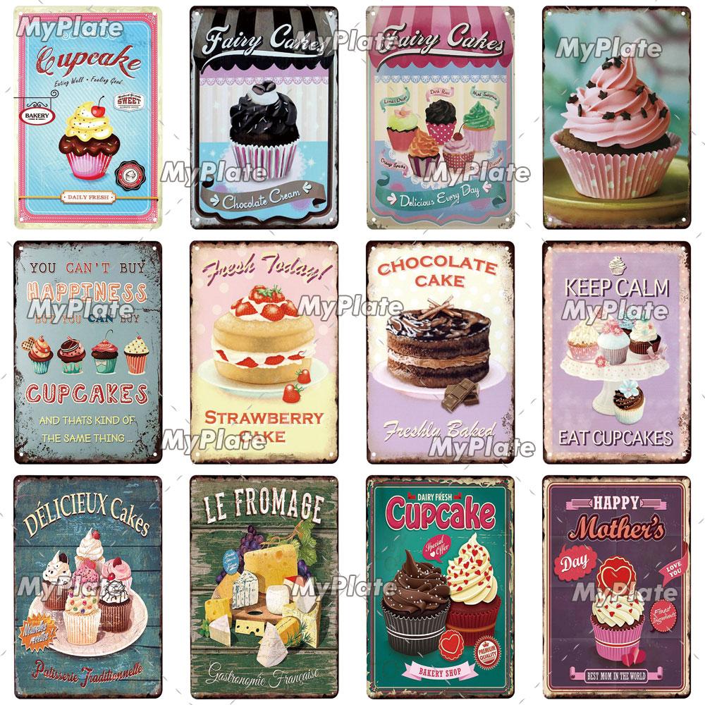 Cupcake Vintage Tin Sign Metal Sign Decorative Plaque Wall Decor Man Cave Club Decoration