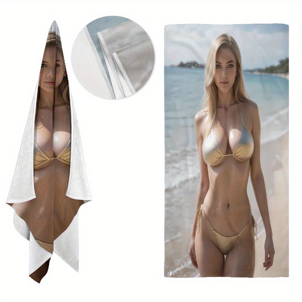 Asciugamano da Spiaggia in Microfibra ad Asciugatura Rapida con Fantasia Bikini Morbido Assorbente Leggero per Piscina Spiaggia Viaggio Regalo di Pasqua