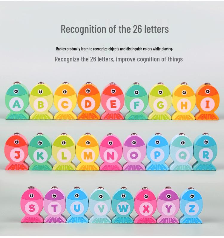 Wooden Alphabet & Number Fishing Toy for Early Childhood Education (Ages 2-3)
