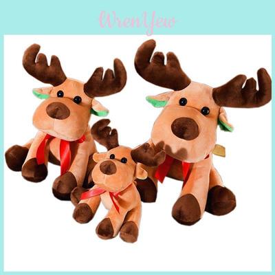 Entzückendes Weihnachts-Elch-Stofftier Weicher und kuscheliger Hirsch Plüschtierpuppe für festliche Dekoration