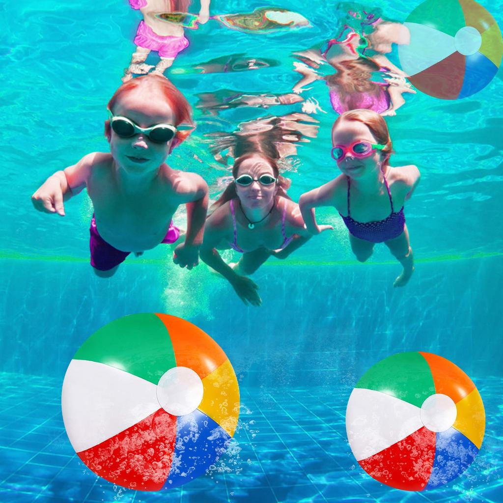 Colorful Water-Polo PVC Inflatable Beach Ball Kids Pool Party Toys Summer Water Fun Outdoor Activities Games