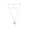 Rose Gold Pendant And Chain With Pair Of Earrings (Jewellery Set)