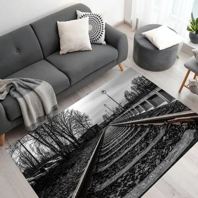 Dekorativer Teppich Weicher Teppich Automatte Rutschfester Teppich Ansicht Bahnhofsteppich Man Cave Teppiche Wandteppich Flur Saloon Teppiche
