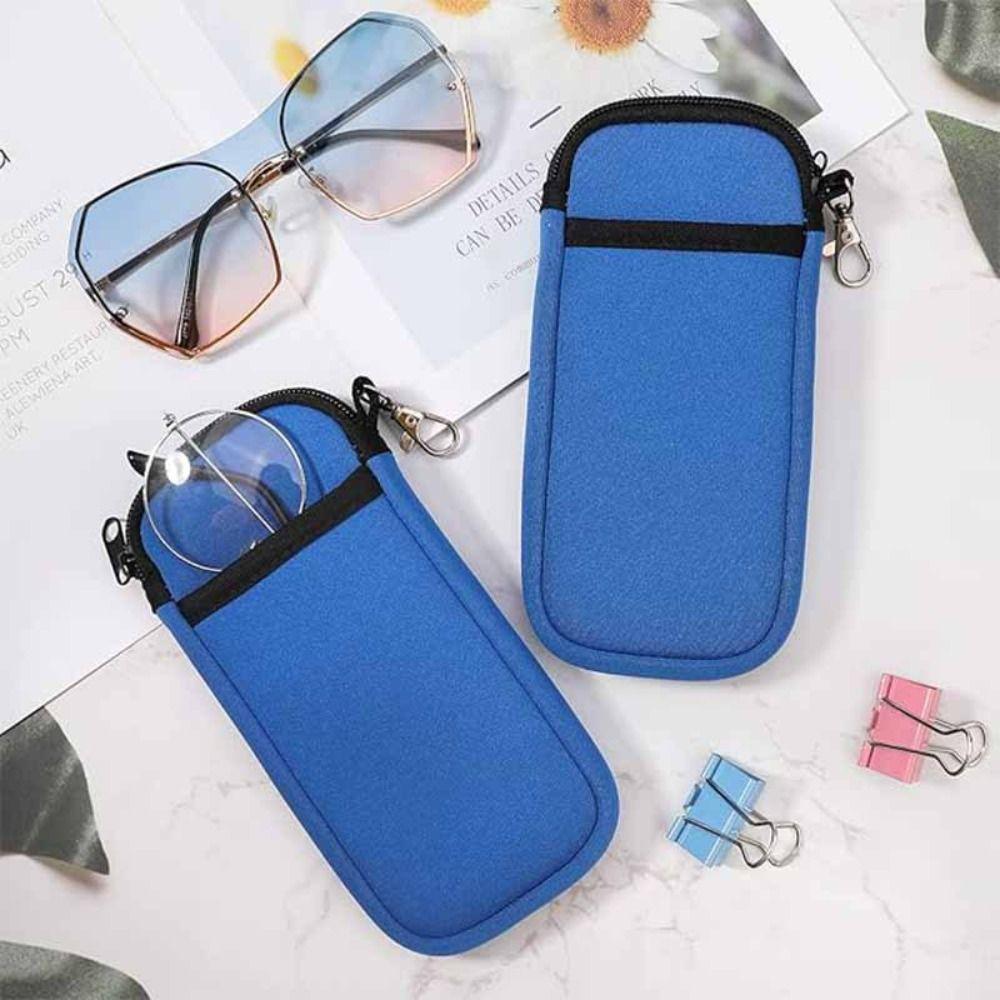 

with Buckle Zipper Phone Bag Soft Eyeglass Pouch Convenient Portable Glasses Case Coin Storage чорний