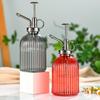 Creative Hand-Press Glass Watering Spray Bottle with Vertical Stripe Design
