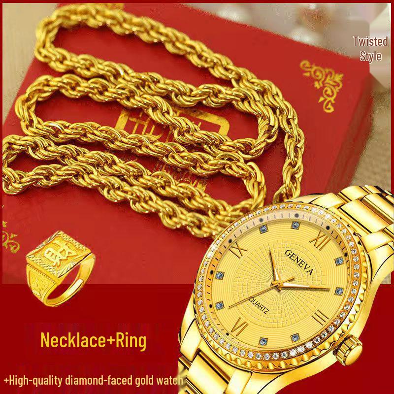 Vietnam Sand Gold Plated Men's Necklace – Thick, Bold, Non-Fading Wedding Chain