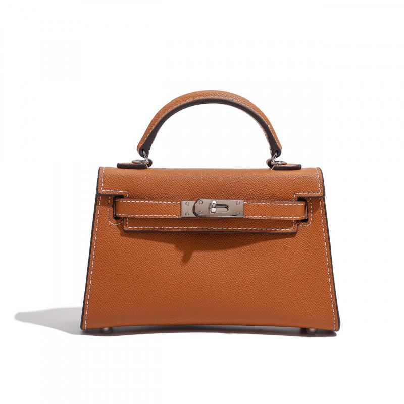 Elegant 2025 Summer Kelly-Style Mini Silver Buckle Handbag - Women's Shoulder & Crossbody Fashion Accessory