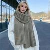 Solid Color Wrap Women Scarf Thickened Warm Autumn Winter Versatile Comfortable Knitting Long Fashion Accessory