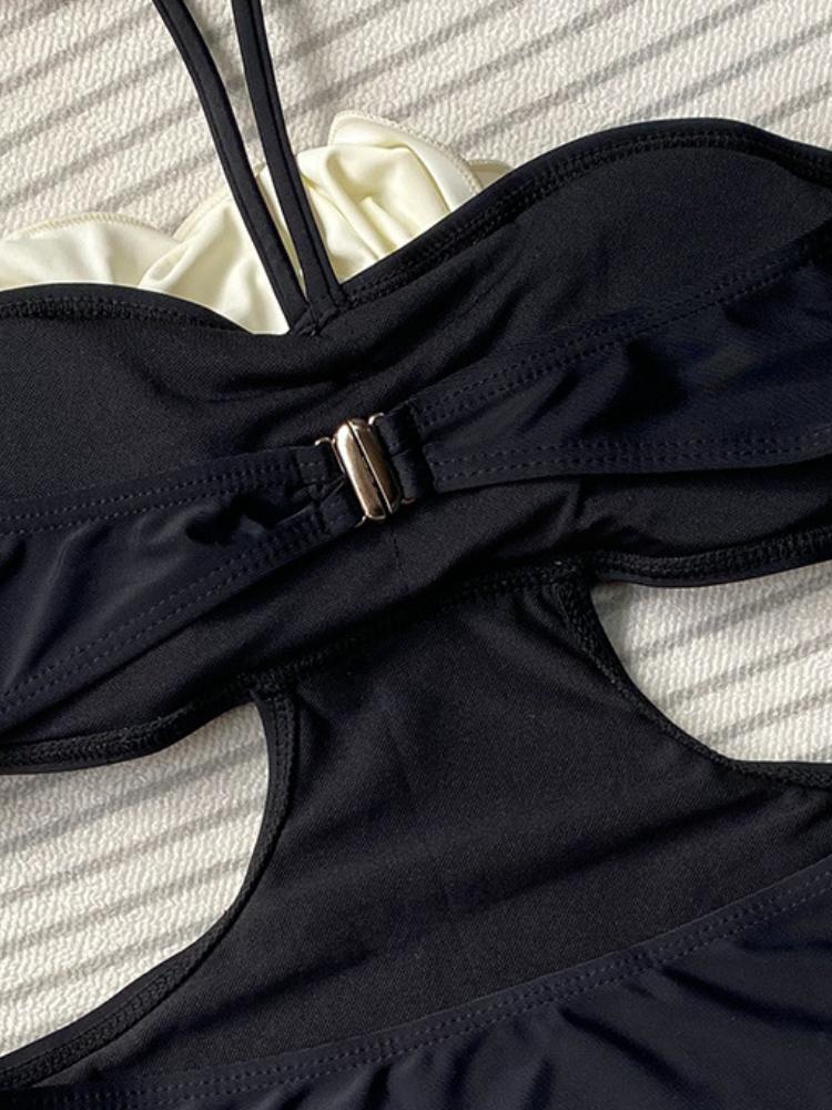 Süß Sexy Blume Trägerloses Bandeau Bikini Damen Y2k Ästhetisch Elegant Badeanzug Zweiteiler Schick Kawaii Vintage Badeanzug