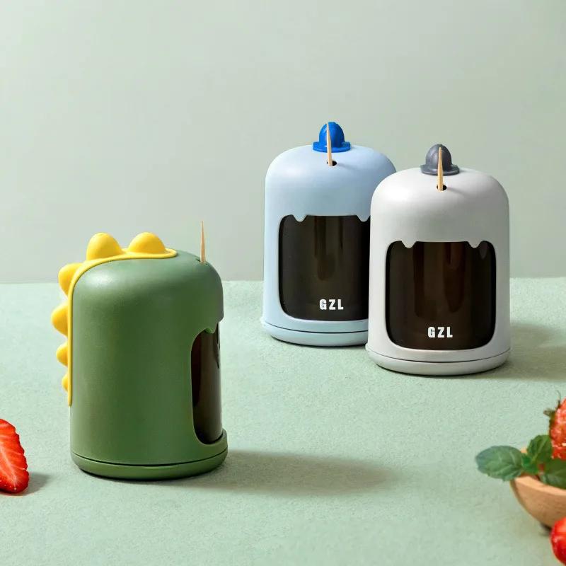 Creative Dinosaur Toothpick Box Toothpicks Holder Dispenser Tooth Pick Holder Pop-Up Automatic Dispenser Toothpick Storage Box