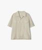 LIBERCLASSY [26Ss] Lmm31707 Beige Open Collar Double Stitch Detail Half Shirt