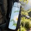 1PC Daisy Flower With Green Leaf Stem Print 750ml Color Plastic Sports Water Bottle Leakproof Flip Straw Lid Suitable for Sports Office Home Use