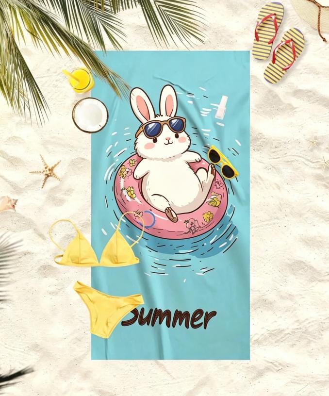 Chill Capybara Summer Beach Towe Fun & Quirky Microfiber Towel for Beach Days, Pool Lounging, and Playful Summer Vibes Cute