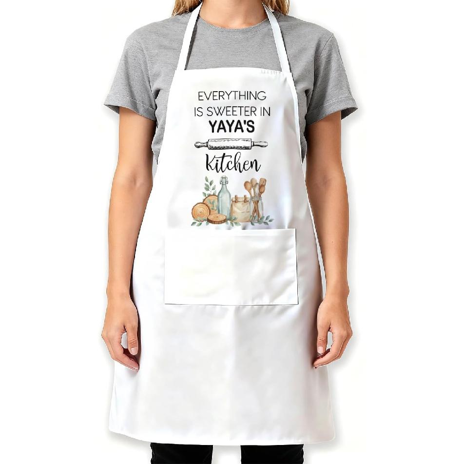 Grandma Aprons For Women With Pockets,Gifts For Mom Grandma Wife Grandma-02