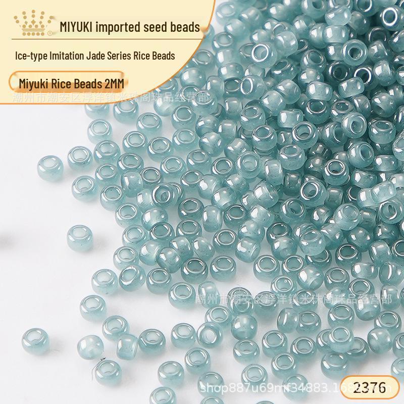 Japanese Miyuki 2mm Imitation Jade Rice Beads for DIY Jewelry and Beading