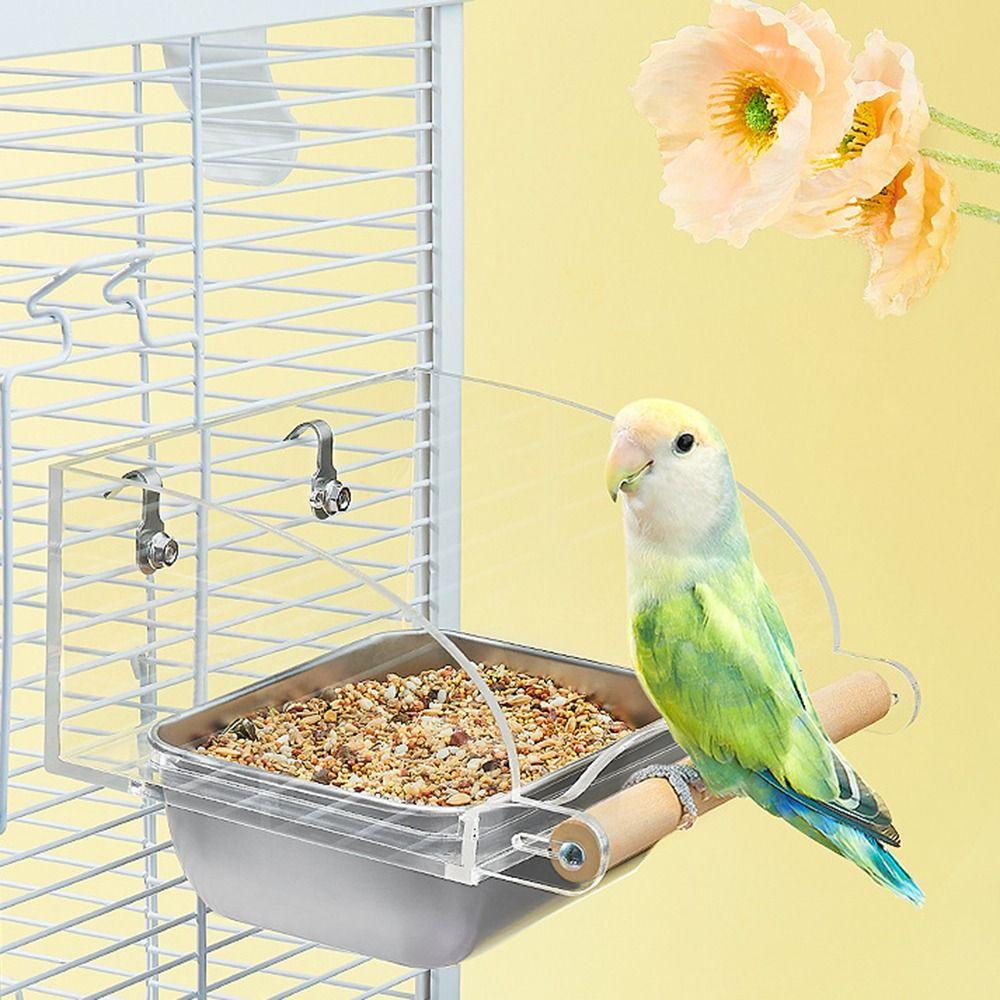 Anti-splash Hanging Bird Cage Feeder Bird Food Container Small and Medium-sized Birds