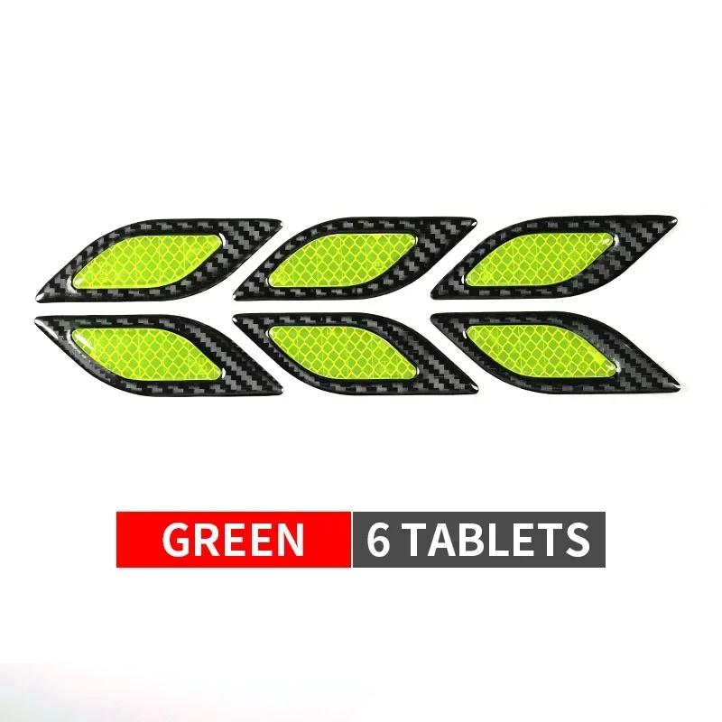 6Pcs/Set Car Reflective Carbon Fiber Bumper Strips Safety Warning Tape Safety Warning Sticker Auto Moto Exterior Accessories