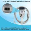 K DCAN Cable for BMW with FT232RL Chip OBD2 Scanner Diagnostic Tool | K+CAN Cable with Switch USB To OBD2 Connector,obdii for BMW E Series 1998-2019