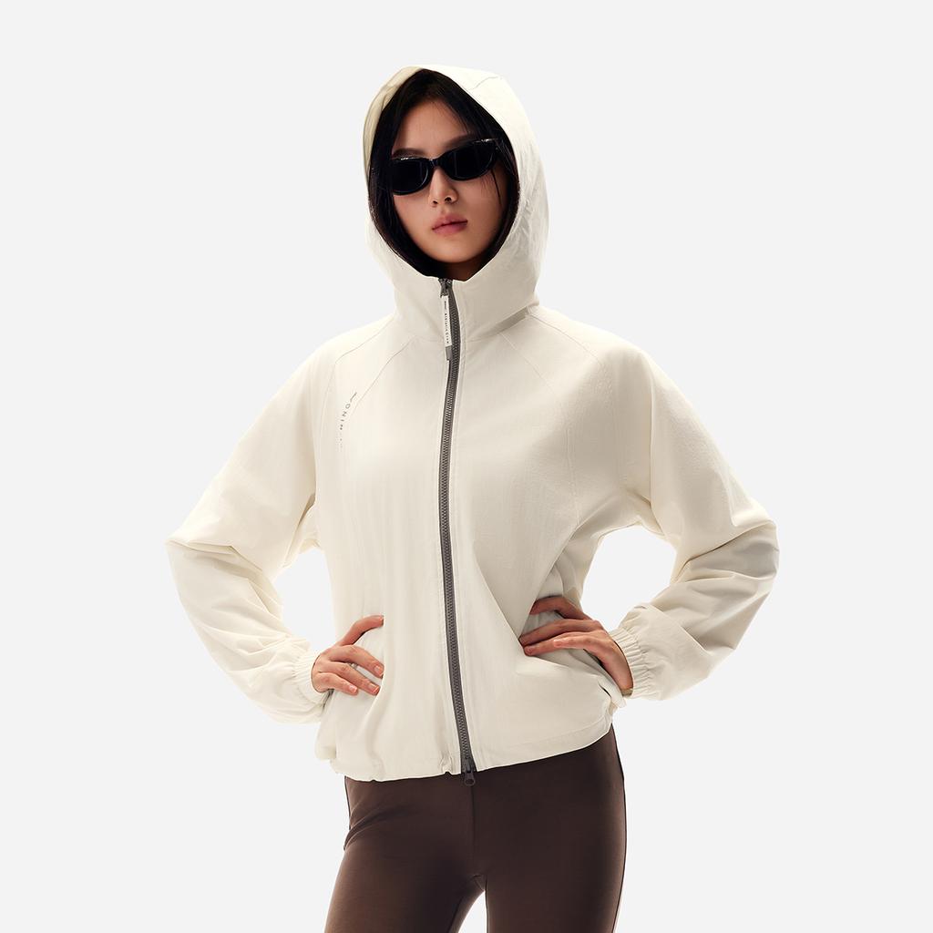 Li Ning Fitness Series Loose Hooded Logo Windbreaker Women Outerwear AFDVL52-1