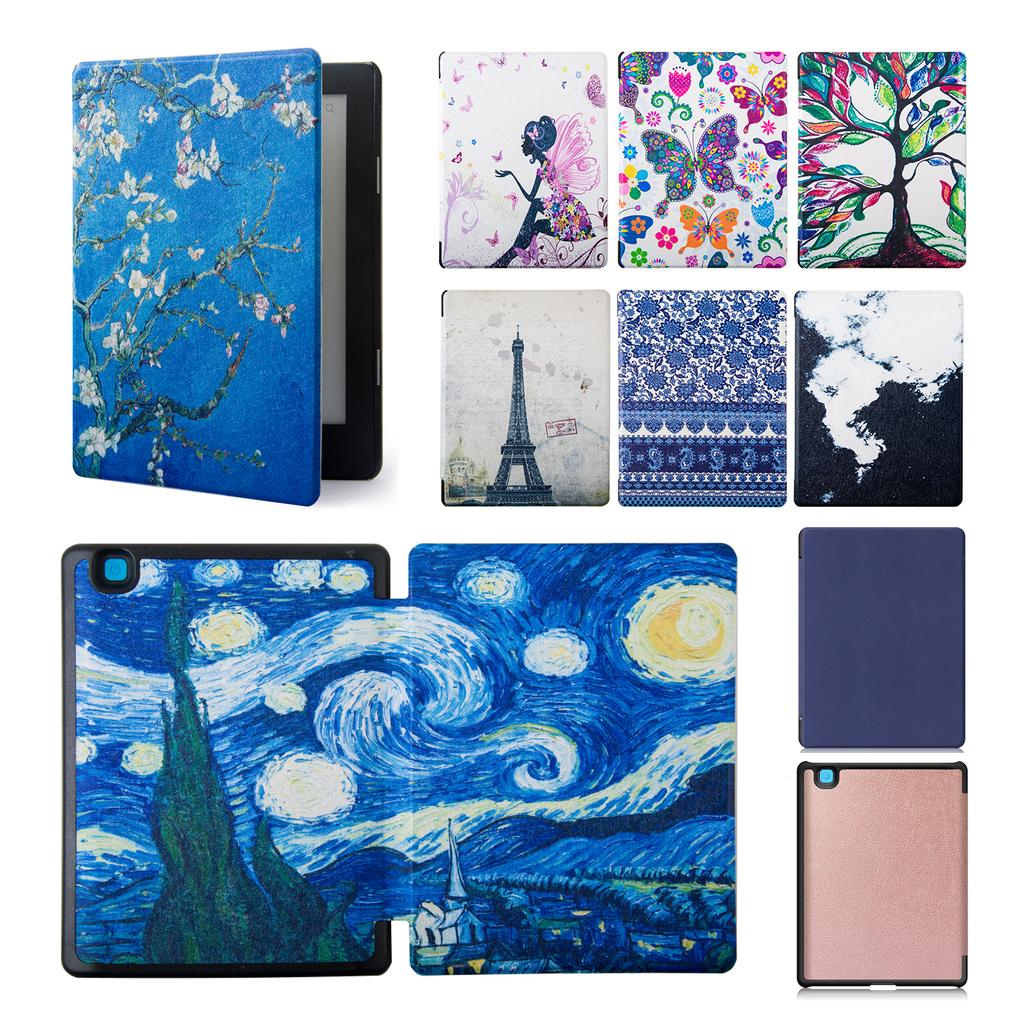 Leather Case for KOBO AURA H2O EDITION 2 6.8 Inch EReader Funda Capa Slim Folio Magnetic Auto Wake Sleep Ebook Print Book Cover