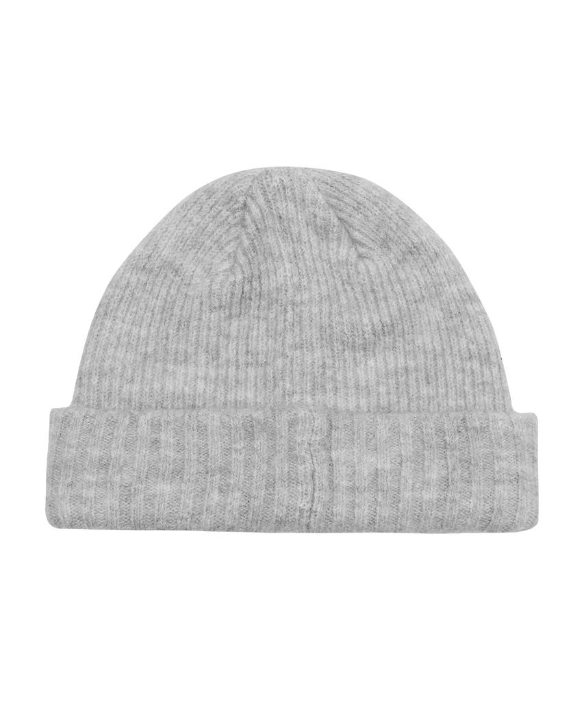 AMES-WORLDWIDE Hairy Stripe Gloves & Beanie Set Gray