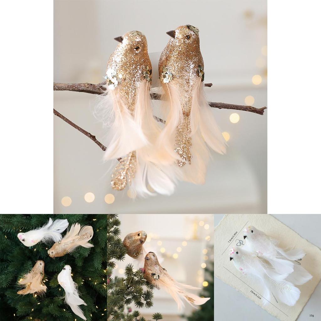 Christmas Tree Ornament Set With Foam Birds For Holiday Decorations And Seasonal Display