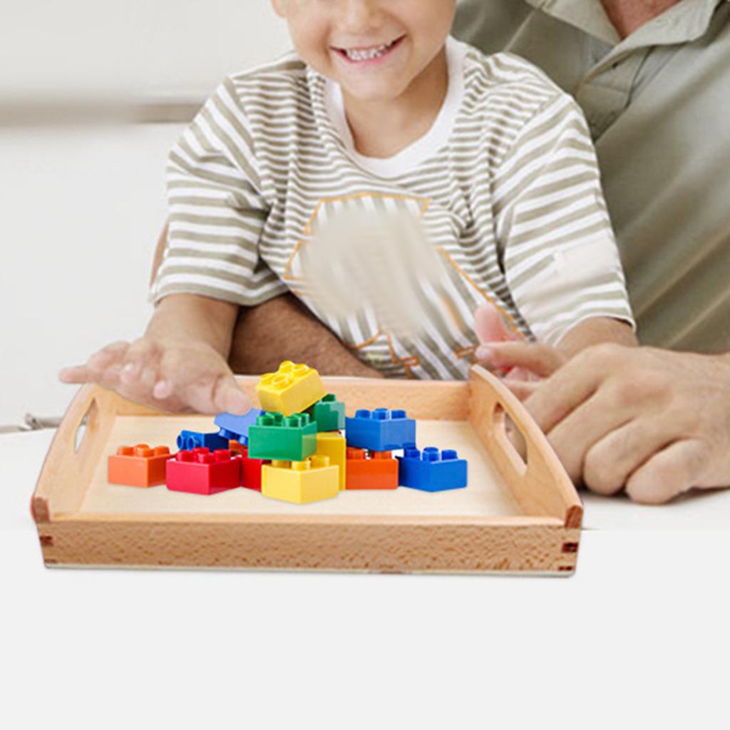 Dřevěný Montessori tác s rukojetí Nedokončené vzdělávací hračky Výukové pomůcky Dřevěné tácy Rukojeť Hračky na tácu pro děti