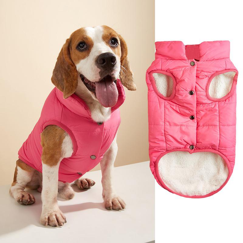 GorisPet Winter Dog Jacket for Small/Medium Dogs Solid Leisure Style Fleece Lined Waterproof Quilted Coat 11 Colors