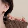 Retro Hong Kong Style Earrings Women's Light Luxury High-end Sense Niche Autumn and Winter Earrings Earrings