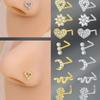 G23 Titanium L Shaped Nose Studs Hypoallergenic Gold Silver Plated Ultra-light Piercing Jewelry for All Day Comfort Wear