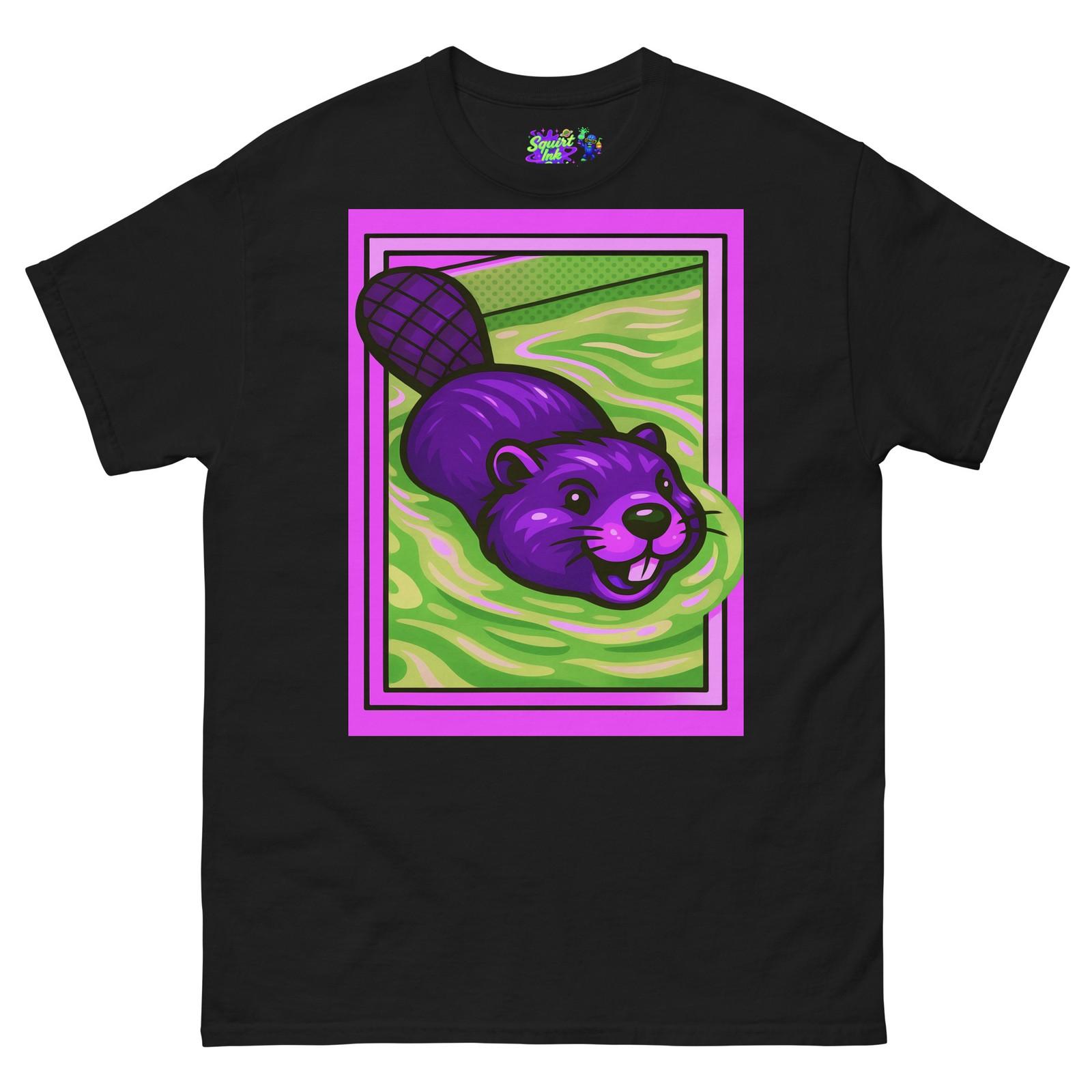 Purple Beaver Fever Pop Art T Shirt Mens Womens Tees Top L