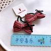 Red Cloth Plaid Bow Hair Rope Ring Children Baby Girls Kid Elastic Hair Rubber Band Accessories Headdress Headwear Ornament