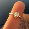 Ethiopian Rough Opal Gemstone Ring In 925 Silver - Natural Raw Materials
