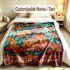 Capybara Theme Soft Blanket Personalized Custom Name Text Print Warm Blanket Home Sofa Bedroom Decor