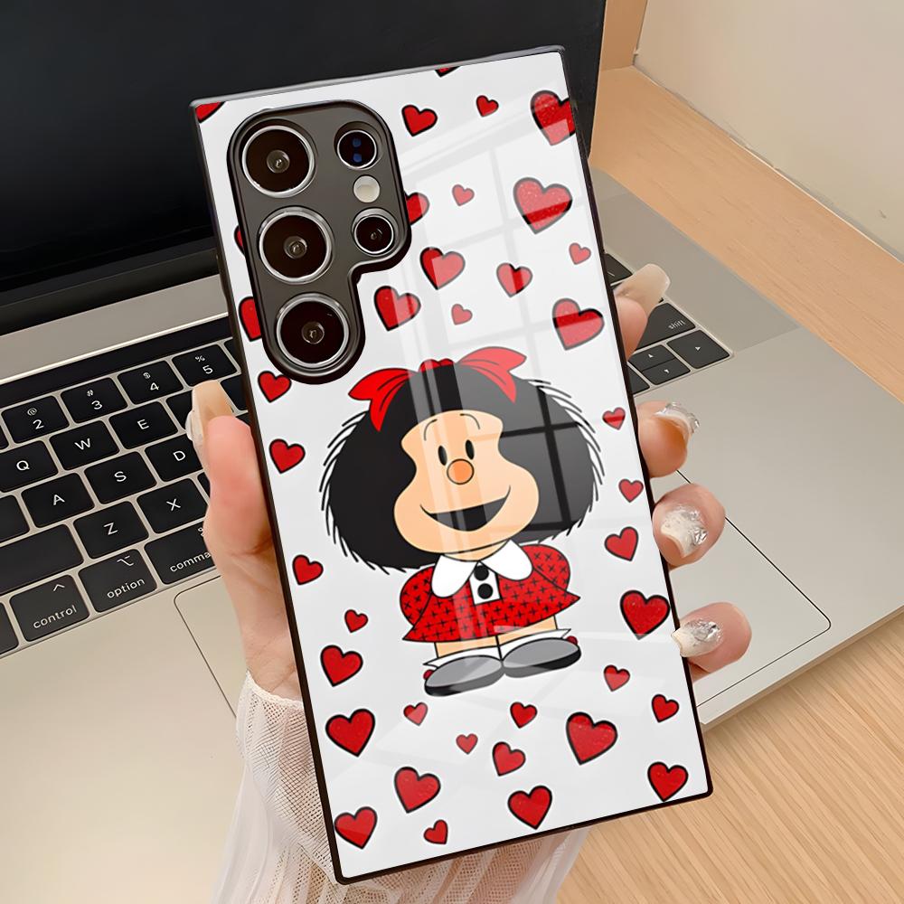 Cartoon Mafalda Cute Phone Case For Samsung S26 Ultra S24 25 Fe S22 S20 S23 21 Plus A54 A34 A53 A16 Glass Cover