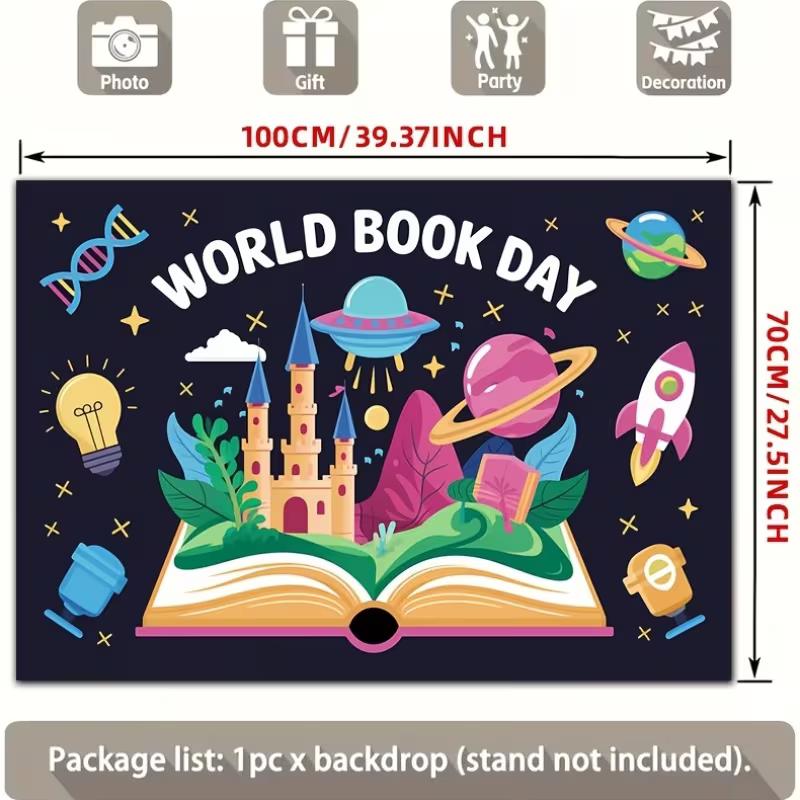 2D Open Book Fantasy Backdrop World Book Day Classroom Background